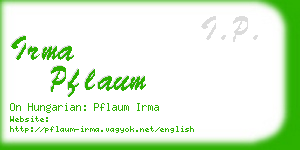 irma pflaum business card